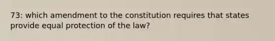 73: which amendment to the constitution requires that states provide equal protection of the law?