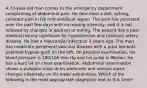 A 73-year-old man comes to the emergency department complaining of abdominal pain. He describes a dull, aching, constant pain in his mid-umbilical region. The pain has persisted over the past few days with increasing intensity, and it is not relieved by changes in position or eating. The patient has a past medical history significant for hypertension and coronary artery disease. He had a myocardial infarction 3 years ago. The man has moderate peripheral vascular disease with a prior femoral-popliteal bypass graft on the left. On physical examination, his blood pressure is 180/100 mm Hg and his pulse is 86/min. He has a loud S4 on chest examination. Abdominal examination shows a pulsatile mass in his abdomen and venous stasis changes bilaterally on his lower extremities. Which of the following is the most appropriate diagnostic test at this time?