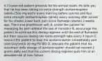 A 73-year-old patient presents for his annual exam. He tells you that he has been taking six extra strength acetaminophen tablets (500 mg each) every morning before sunrise and four extra strength acetaminophen tablets every evening after sunset for his chronic lower back pain since Ramadan started 2 weeks ago. The nurse practitioner will: A. praise the patient for managing his pain without the use of narcotics B. encourage the patient to continue this dosing regimen until the end of Ramadan but then resume dosing two extra strength tabs every 4 hours C. instruct the patient to stop the acetaminophen immediately and start Oxycontin 30 mg PO BID D. educate the patient that his maximum daily dosage of acetaminophen should not exceed 2 grams daily and that his current dosing regimen puts him at an elevated risk of liver failure