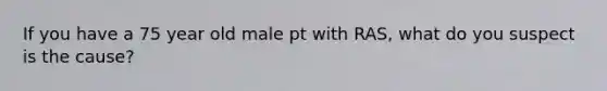 If you have a 75 year old male pt with RAS, what do you suspect is the cause?