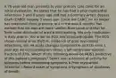 A 76-year-old man presents to your primary care clinic for an initial evaluation. He states that he has had 2 prior myocardial infarctions 3 and 6 years ago and had a Coronary Artery Bypass Graft (CABG) surgery 3 years ago. Since the CABG, he no longer has exertional chest pressure, but in the past 6 months has noticed that his legs are more swollen than usual and that he feels more shortness of breath with walking. His only medication is daily aspirin. You order an ECG and echocardiogram. The ECG shows normal sinus rhythm, evidence of prior myocardial infarctions, but no acute changes compared to an ECG done 1 year ago An echocardiogram shows a left ventricular ejection fraction of 32%. Which of the following would be MOST predictive of this patient's prognosis? Select one: a.Amount of activity he tolerates before developing symptoms b.Prior myocardial infarction c.Recent onset of symptoms d.Symptoms of shortness of breath