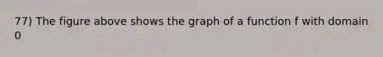 77) The figure above shows the graph of a function f with domain 0<x<4. Which of the following statements are true?