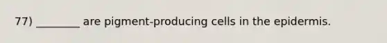 77) ________ are pigment-producing cells in the epidermis.