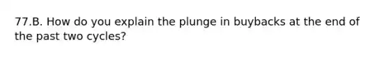 77.B. How do you explain the plunge in buybacks at the end of the past two cycles?