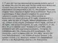 A 77-year-old man has experienced increasing malaise and a 6-kg weight loss over the past year. He has noted more severe and constant back pain for the past 3 months. On physical examination, his temperature is 38.7°C. His prostate is firm and irregular when palpated on digital rectal examination. There is no organomegaly. A stool sample is negative for occult blood. Laboratory studies include a urine culture positive for Escherichia coli, serum glucose of 70 mg/dL, creatinine of 1.1 mg/dL, total bilirubin of 1 mg/dL, alkaline phosphatase of 293 U/L, calcium of 10.3 mg/dL, phosphorus of 2.6 mg/dL, and PSA of 25 ng/mL. CBC shows hemoglobin, 9.1 g/dL; hematocrit, 27.3%; MCV, 94 µm3; platelet count, 55,600/mm3; and WBC count, 3570/mm3 with 18% segmented neutrophils, 7% bands, 2% metamyelocytes, 1%, myelocytes, 61% lymphocytes, 11% monocytes, and 3 nucleated RBCs per 100 WBCs. What is the most likely diagnosis? □ (A) Anemia of chronic disease □ (B) Aplastic anemia □ (C) Hemolytic anemia □ (D) Megaloblastic anemia □ (E) Myelophthisic anemia □ (F) Thalassemia