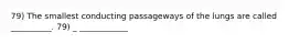 79) The smallest conducting passageways of the lungs are called __________. 79) _ ____________