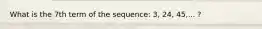 What is the 7th term of the sequence: 3, 24, 45,... ?