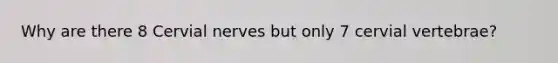 Why are there 8 Cervial nerves but only 7 cervial vertebrae?