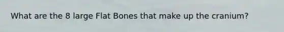 What are the 8 large Flat Bones that make up the cranium?