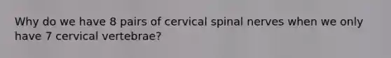 Why do we have 8 pairs of cervical spinal nerves when we only have 7 cervical vertebrae?