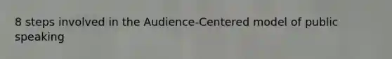 8 steps involved in the Audience-Centered model of public speaking