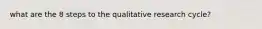 what are the 8 steps to the qualitative research cycle?