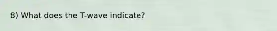 8) What does the T-wave indicate?