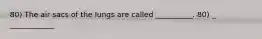 80) The air sacs of the lungs are called __________. 80) _ ____________