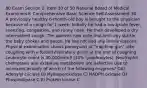 80 Exam Section 2: Item 30 of 50 National Board of Medical Examiners® Comprehensive Basic Science Self-Assessment 30. A previously healthy 6-month-old boy is brought to the physician because of a cough for 1 week. Initially he had a low-grade fever, sneezing, congestion, and runny nose. He then developed a dry intermittent cough. The parents now note that with any startle the baby chokes and gasps. He has not had any immunizations. Physical examination shows paroxysms of "machine gun" -like coughing with a forced expiratory grunt at the end of coughing. Leukocyte count is 30,000/mm3 (70% lymphocytes). Neutrophil chemotaxis and oxidative metabolism are defective due to increased activity of which of the following enzymes? OA) Adenylyl cyclase B) Myeloperoxidase C) NADPH oxidase D) Phospholipase C E) Protein kinase C