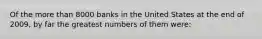 Of the more than 8000 banks in the United States at the end of 2009, by far the greatest numbers of them were: