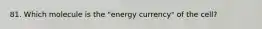 81. Which molecule is the "energy currency" of the cell?