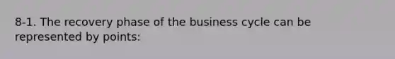 8-1. The recovery phase of the business cycle can be represented by points: