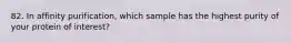 82. In affinity purification, which sample has the highest purity of your protein of interest?