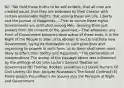 82. "We hold these truths to be self-evident, that all men are created equal, that they are endowed by their Creator with certain unalienable Rights, that among these are Life, Liberty and the pursuit of Happiness. —That to secure these rights, Governments are instituted among Men, deriving their just powers from the consent of the governed,—That whenever any Form of Government becomes destructive of these ends, it is the Right of the People to alter or to abolish it, and to institute new Government, laying its foundation on such principles and organizing its powers in such form, as to them shall seem most likely to effect their Safety and Happiness." The Declaration of Independence The author of the passage above was influenced by the writings of (A) John Locke's Second Treatise on Government (B) Thomas Hobbes' Leviathan (C) David Hume's Of Civil Liberty (D) Jean-Jacques Rousseau's The Social Contract (E) Pierre-Joseph Proundhon's An Inquiry into the Principle of Right and Government