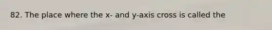 82. The place where the x- and y-axis cross is called the