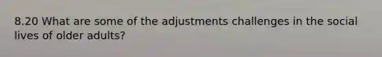 8.20 What are some of the adjustments challenges in the social lives of older adults?