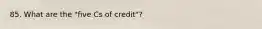 85. What are the "five Cs of credit"?