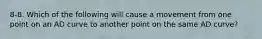 8-8. Which of the following will cause a movement from one point on an AD curve to another point on the same AD curve?