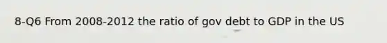8-Q6 From 2008-2012 the ratio of gov debt to GDP in the US