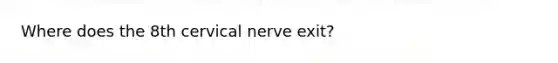 Where does the 8th cervical nerve exit?