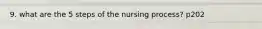 9. what are the 5 steps of the nursing process? p202