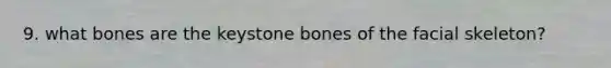 9. what bones are the keystone bones of the facial skeleton?