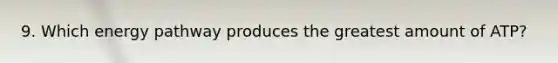 9. Which energy pathway produces the greatest amount of ATP?