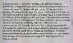 9 Exam Section 1: Item 9 of 50 National Board of Medical Examiners' Comprehensive Basic Science Self-Assessment 9. A previously healthy 16-year-old girl comes to the physician because of a progressive rash over her cheeks and the bridge of her nose during the past 5 weeks. She also has a 1-week history of stiffness of her fingers in the mornings that gradually resolves during the day. A photograph of the face is shown. Serum studies show an antinuclear antibody titer of 1:1280 and C3 concentration of 71 mg/dL (N=100-200). The pathogenesis of this patient's cutaneous and musculoskeletal symptoms is most similar to that of which of the following conditions? A) Acute rheumatic fever B) Drug-induced serum sickness C) Graft-versus-host disease D) Immune response to PPD skin testing O E) Peanut allergy