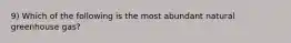 9) Which of the following is the most abundant natural greenhouse gas?