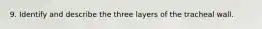 9. Identify and describe the three layers of the tracheal wall.