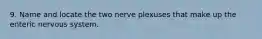 9. Name and locate the two nerve plexuses that make up the enteric nervous system.