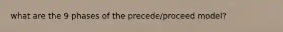 what are the 9 phases of the precede/proceed model?