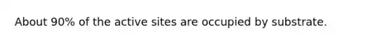 About 90% of the active sites are occupied by substrate.