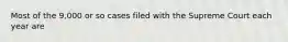 Most of the 9,000 or so cases filed with the Supreme Court each year are