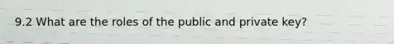 9.2 What are the roles of the public and private key?