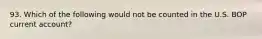 93. Which of the following would not be counted in the U.S. BOP current account?