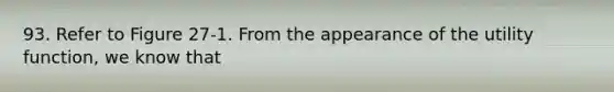 93. Refer to Figure 27-1. From the appearance of the utility function, we know that