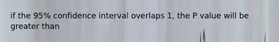 if the 95% confidence interval overlaps 1, the P value will be greater than