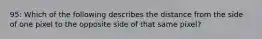 95: Which of the following describes the distance from the side of one pixel to the opposite side of that same pixel?