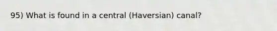 95) What is found in a central (Haversian) canal?