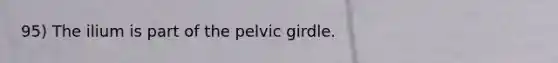 95) The ilium is part of the pelvic girdle.