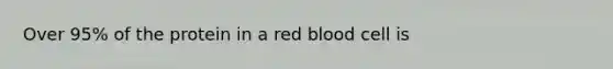 Over 95% of the protein in a red blood cell is