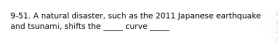 9-51. A natural disaster, such as the 2011 Japanese earthquake and tsunami, shifts the _____ curve _____