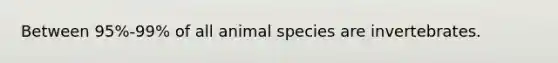 Between 95%-99% of all animal species are invertebrates.